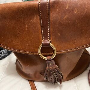Dooney & Bourke Brown Leather Tassel Bag